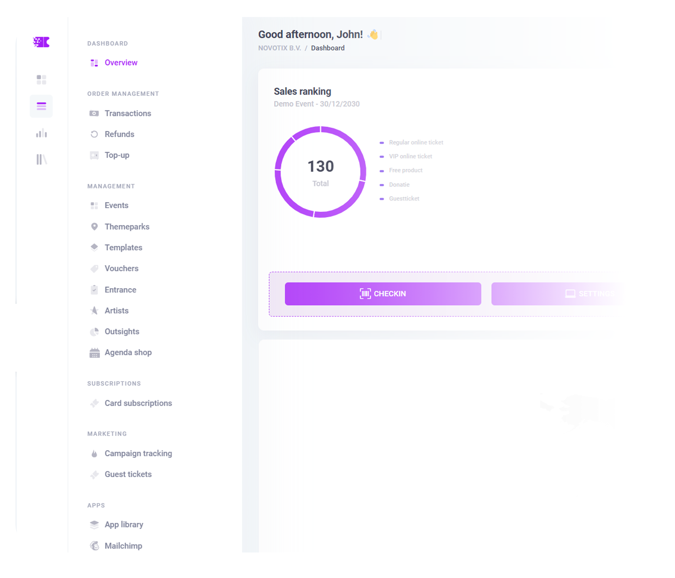 Novotix - Dashboard
